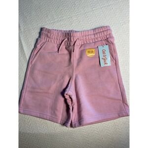 Cat‎ & Jack Girls Pink Sweat Shorts Elastic Waist Drawstring Kids Size M 8 10